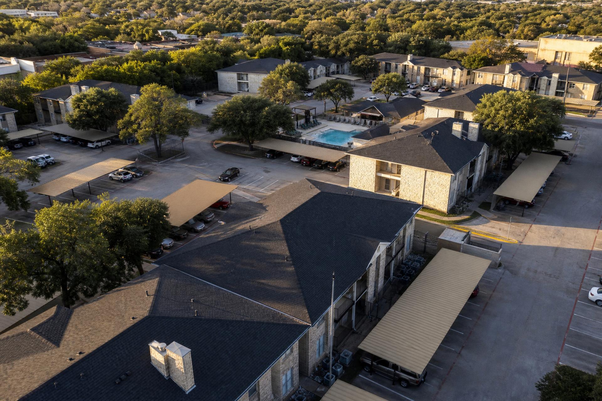 Multi-family roof aerial